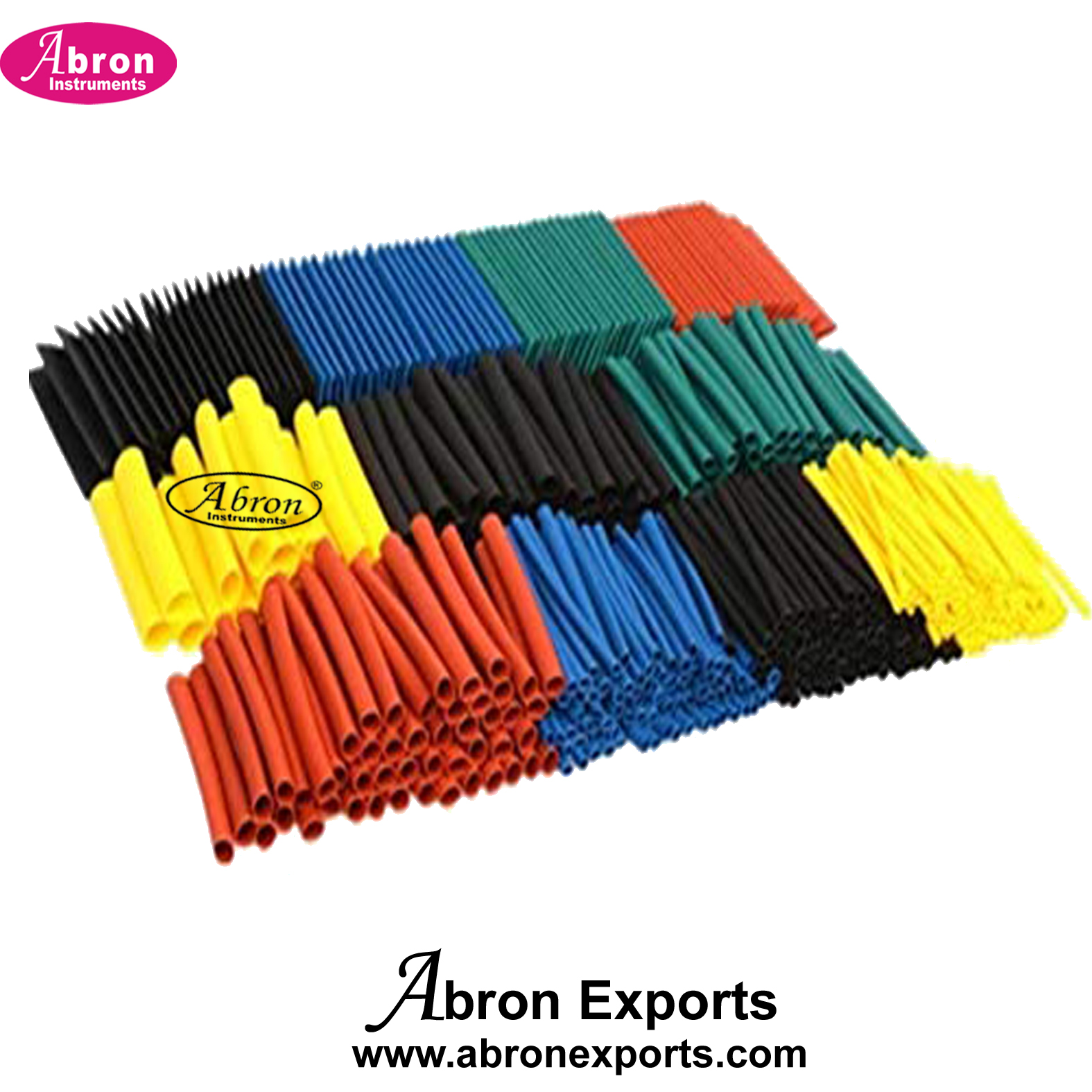 Electric Component Heat Shrinkable Tubes Box 125pc Assorted Sizes 2-10mm 45mm Long Each Abron AE-1224HS 